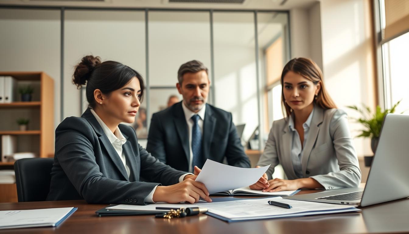 Family examining legal documents